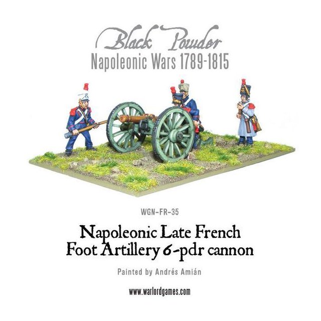 Napoleonic Late French Foot Artillery 6-pdr cannon