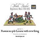 Napoleonic Russian 10-pdr Licorne howitzer 1809-1815 with crew firing