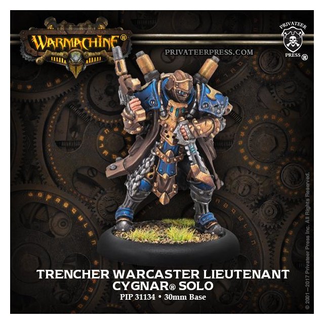 Trencher Warcaster Lieutenant Cygnar Solo (resin/metal)