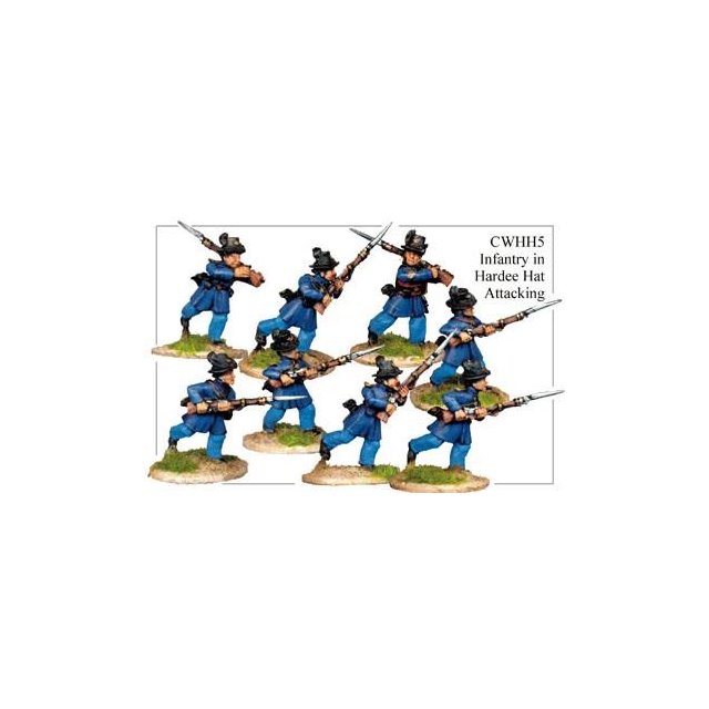 Infantry in Hardee Hats and Frock Coats Attacking (8)