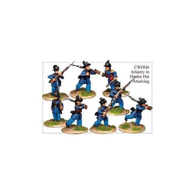 Infantry in Hardee Hats and Frock Coats Attacking (8)
