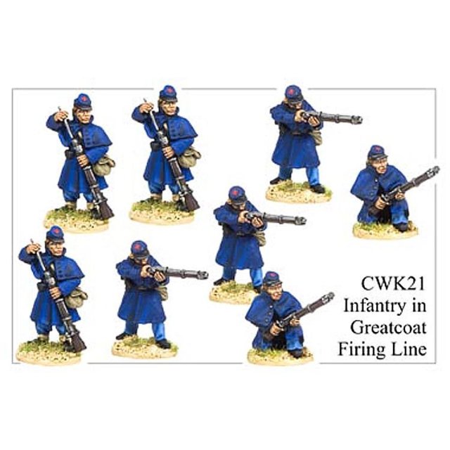 Infantry in Kepi and Greatcoat Firing Line (8)