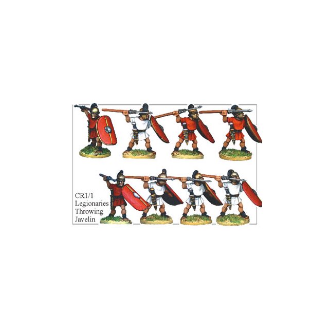 Unarmoured Legionaries Throwing Pilum, Horsehair Crest (8)