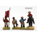 Dismounted Confederate cavalry command in shirts