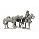 Confederate horse holder in civilian clothing with three...