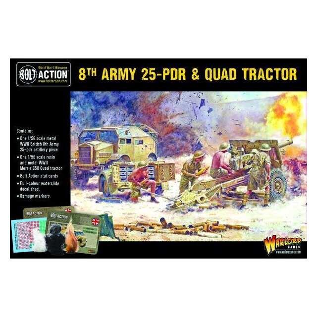 8th Army 25 pounder Light Artillery, Quad & Limber