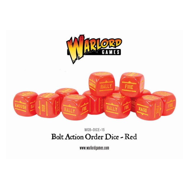 Bolt Action Orders Dice - Red