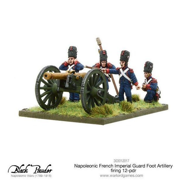 Napoleonic French Imperial Guard Foot Artillery firing 12-pdr