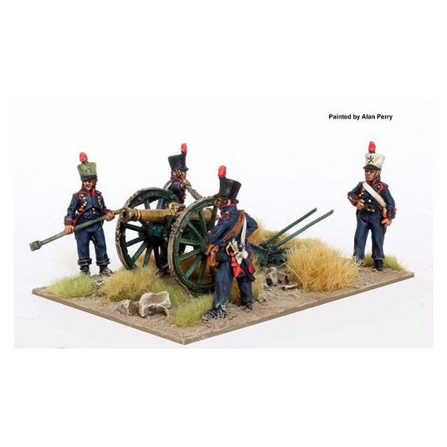 French Foot artillery firing 8pdr, pre-1812 uniform