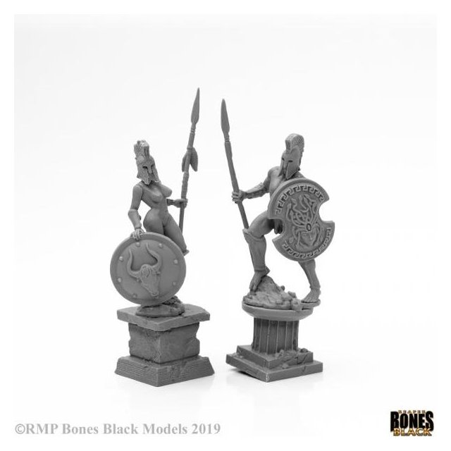 Amazon and Spartan Living Statues (Bronze)
