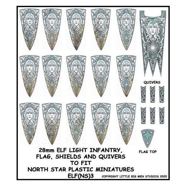 Elf Light Infantry Banner & Shields