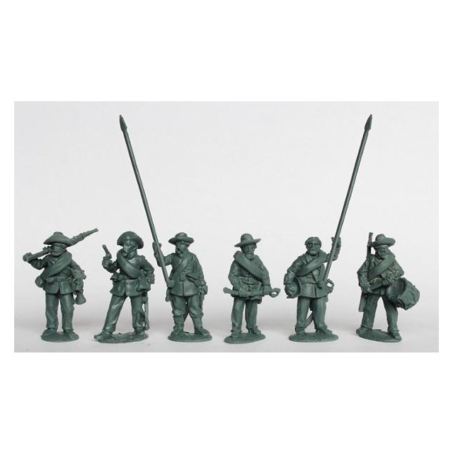 Brazilian Infantry command, standing, broad brimmed hats
