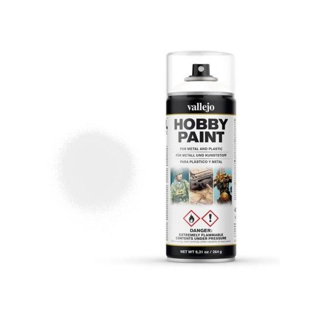 Vallejo Hobby Paint Spray Primer Premium White (400ml)