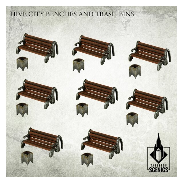 Hive City Benches & Trash Bins