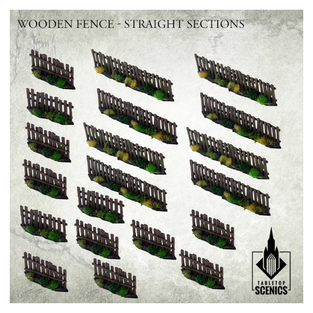 Wooden Fence - Straight Sections