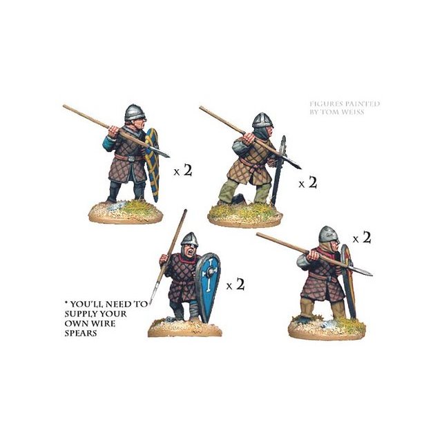 Norman spearmen in quilted armour (8 figs)