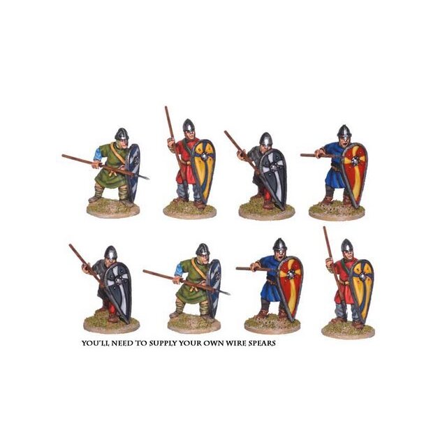 Unarmoured Norman Spearmen (8 figs)