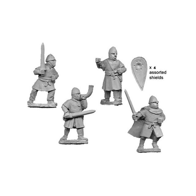 Unarmoured Norman Infantry Command (4 figs)