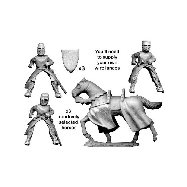 Mounted knights with lances charging