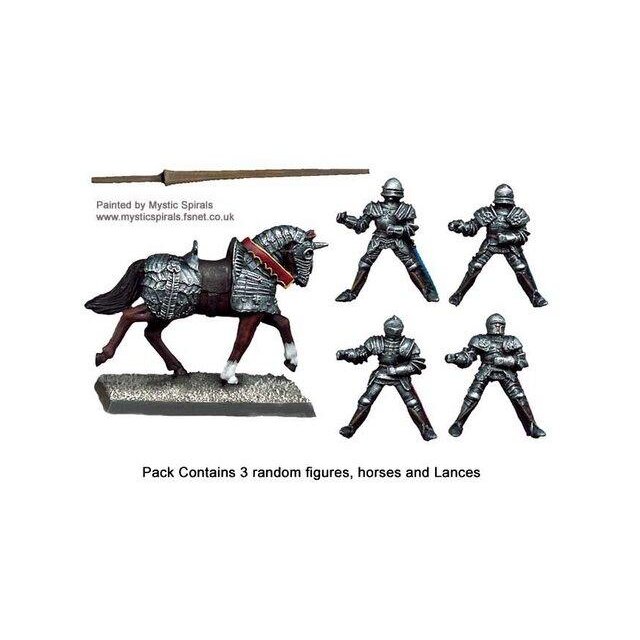 Mounted Men-at-Arms with Lances upright