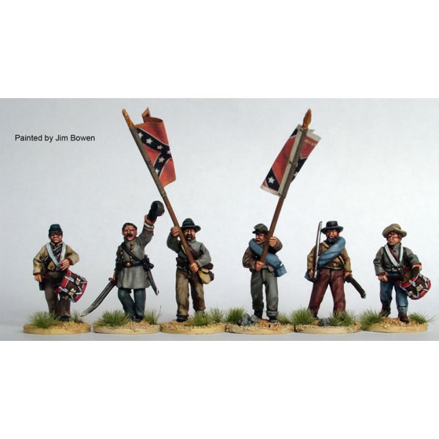 Confederate Infantry command advancing in ‘shell’ jackets