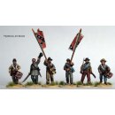 Confederate Infantry command advancing in...