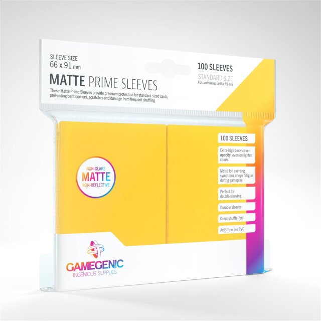 Kartenhüllen: Gamegenic MATTE Prime Sleeves Standard Yellow (100)