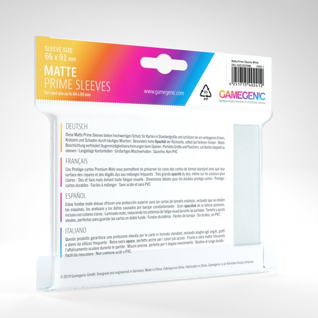 Kartenhüllen: Gamegenic MATTE Prime Sleeves Standard White (100)