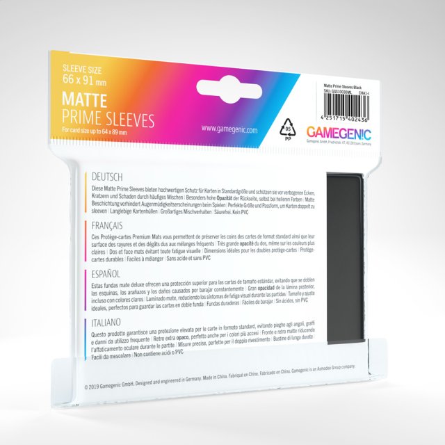 Kartenhüllen: Gamegenic MATTE Prime Sleeves Standard Black (100)