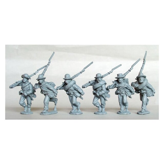 Confederate Infantry in ‘shell jackets’ running, right  shoulder