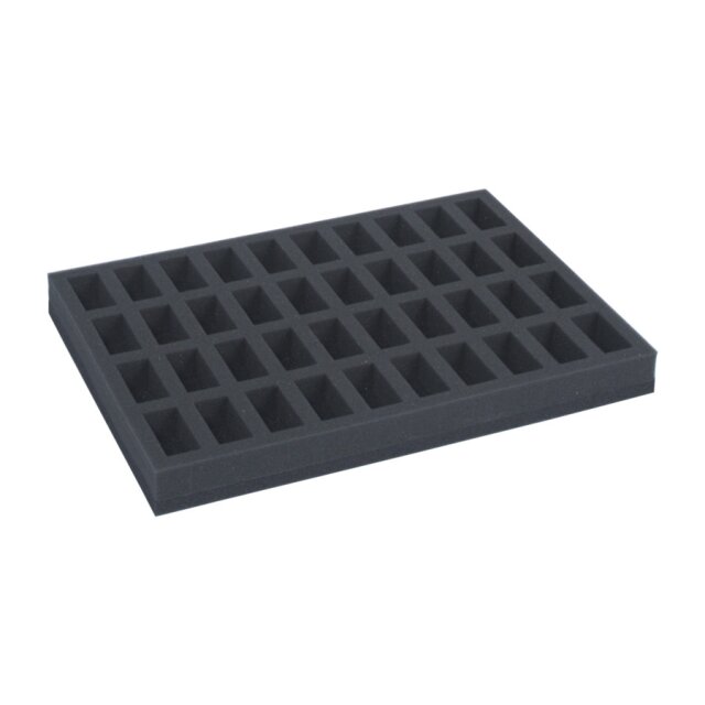 Full-size foam tray for 40 miniatures on 25mm bases