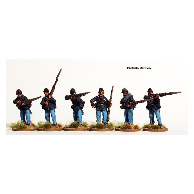 Union Infantry firing line, sack coats