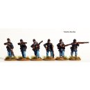 Union Infantry firing line, frock coats