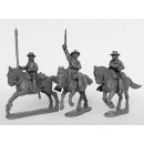 Union cavalry command in slouch hats, galloping