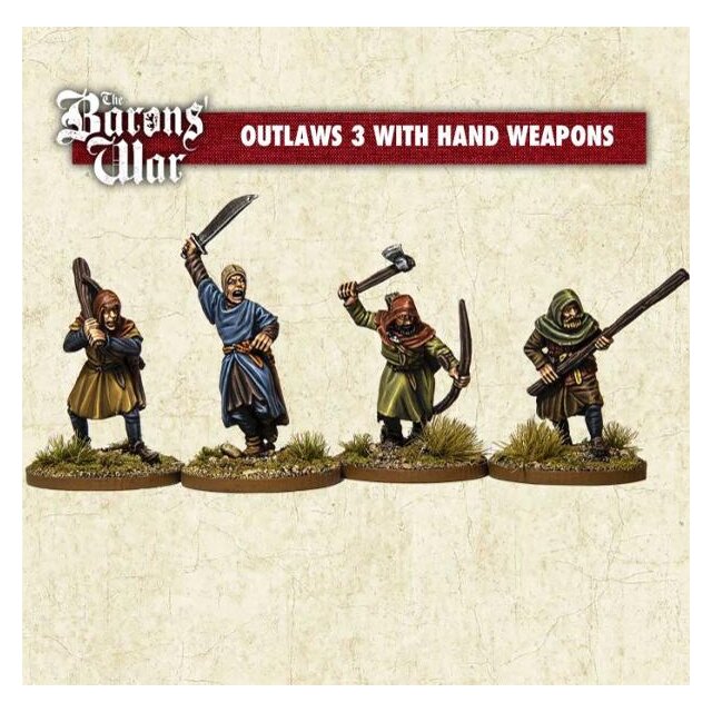 Outlaws 3 with hand weapons