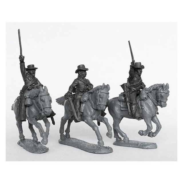 Union cavalry in slouch hats, charging