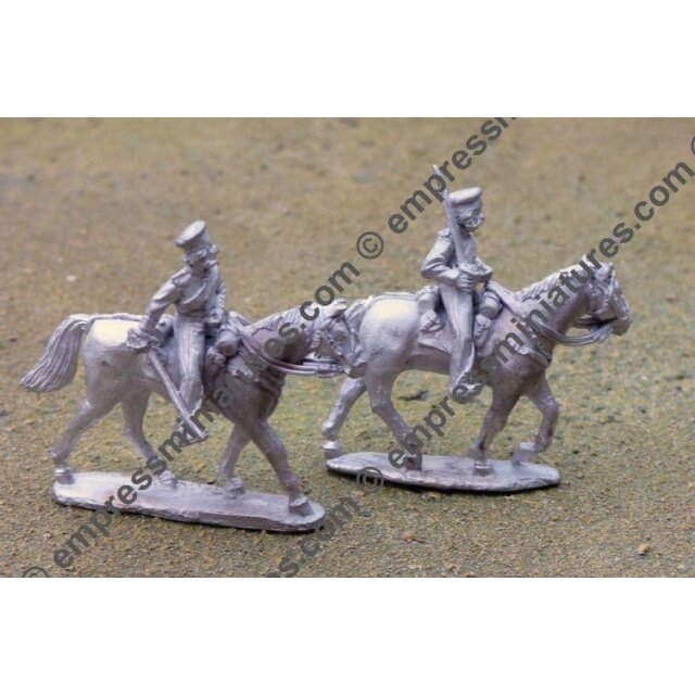Mounted Native Officers, summer shell jackets and forage caps, drawn swords