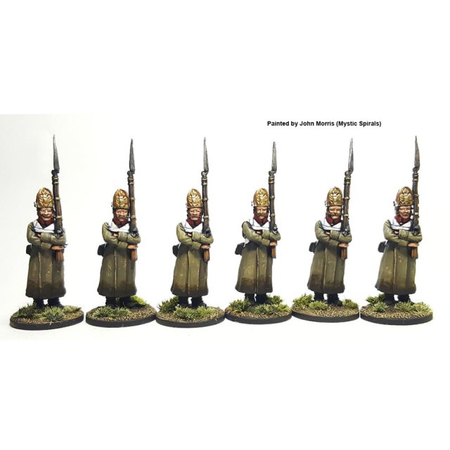 Pavlov Fusiliers standing, greatcoats