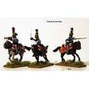 Hussar command wearing pelisses (campaign dress) galloping