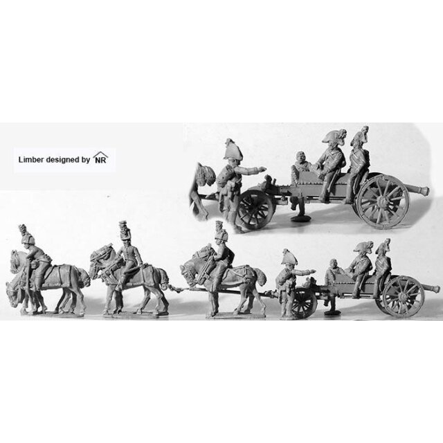 Six horse cavalry limber with 6 pounder Wurst 6 pounder and