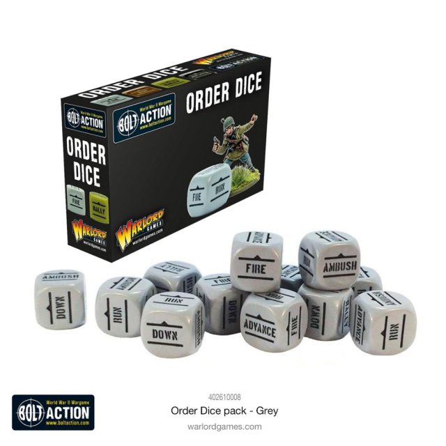 Bolt Action: Orders Dice Pack - Grey Delivery Location