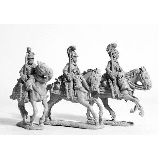 Dragoons shouldered arms, galloping