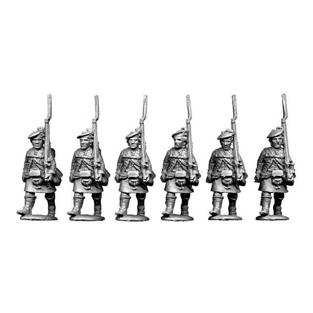 Highlanders, advancing, shouldered arms