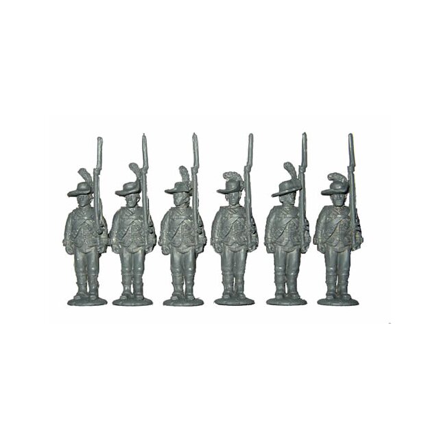 British Infantry standing,shouldered arms