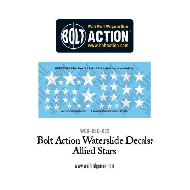Bolt Action Allied Stars decal sheet
