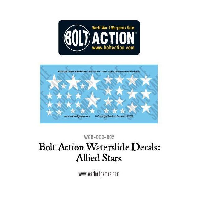 Bolt Action Allied Stars decal sheet