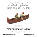 French-Indian War Frontiersmen in Canoe