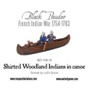 Shirted Woodland Indians in canoe