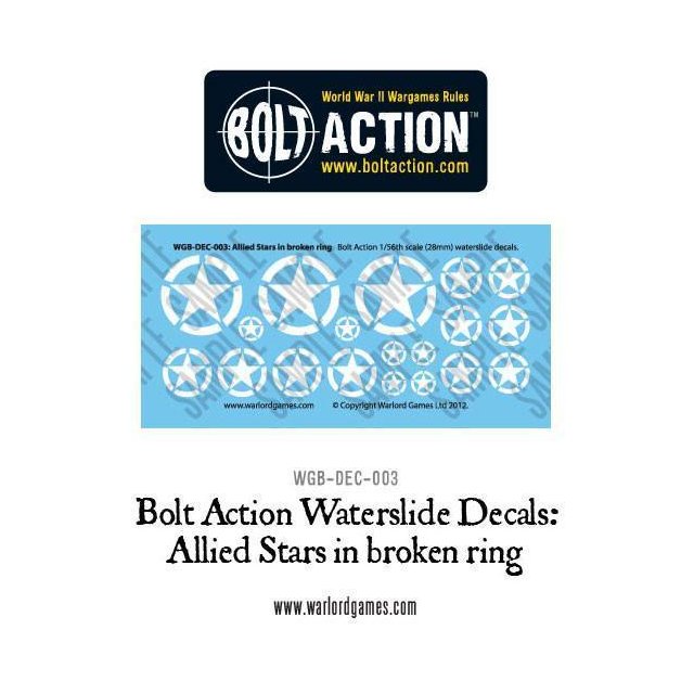 Bolt Action Allied Stars in broken ring decal sheet