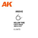 Hollow tube 2.00 diameter x 350mm – STYRENE HOLLOW TUBE – (6 units)